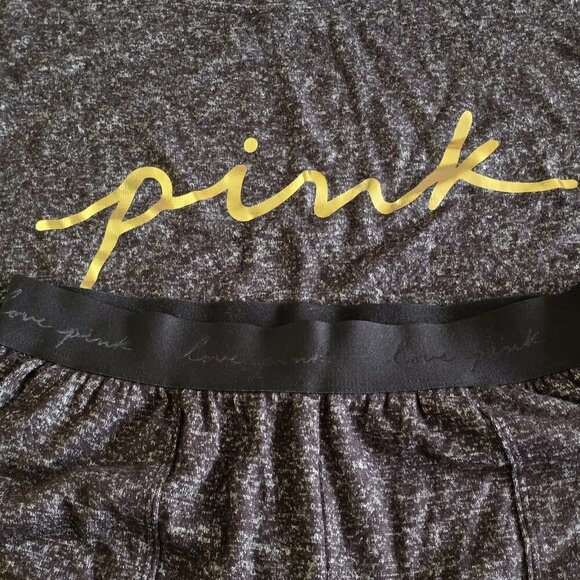 PINK Victoria's Secret Pajama Set Women S Heathered Gray LS Top Pants - Picture 16 of 16